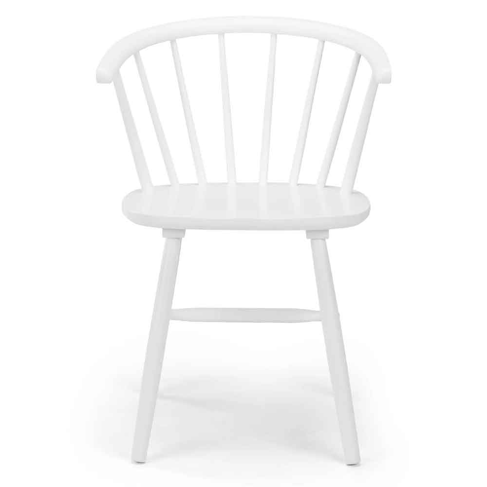 Marleno White Wooden Dining Chairs in Pair