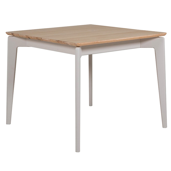 Product photograph of Marlon Square Wooden Dining Table In Oak And Taupe from Furniture in Fashion