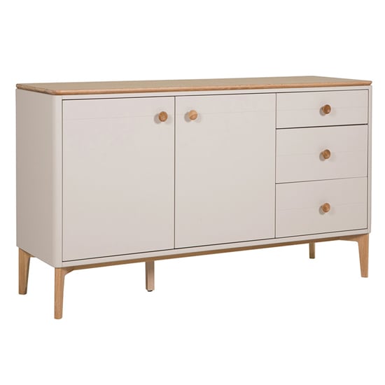 Marlon Wooden Sideboard With 2 Doors 3 Drawers In Oak And Taupe