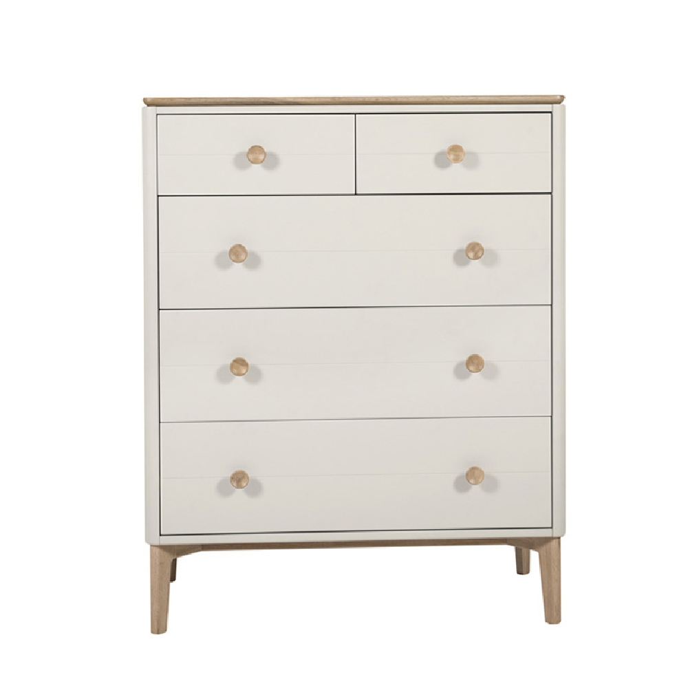 Mainz Wooden Chest Of 5 Drawers In Taupe