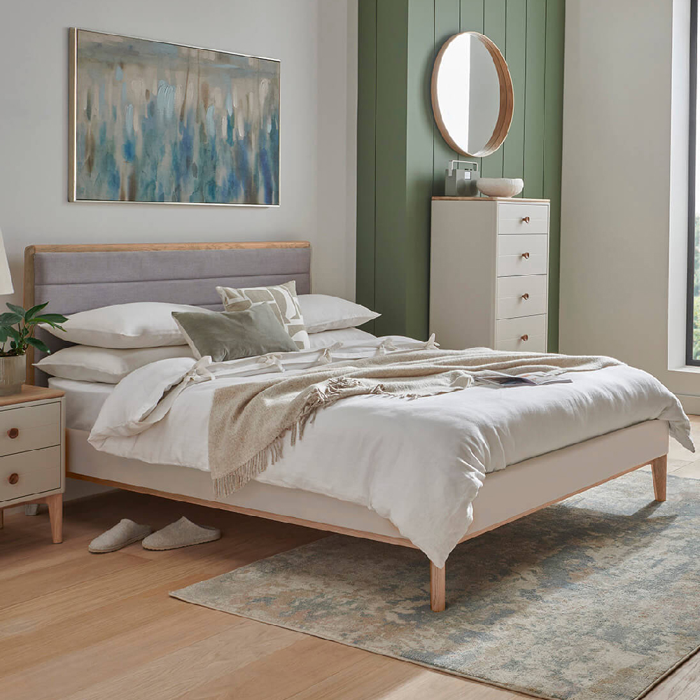 Read more about Mainz wooden double bed in taupe