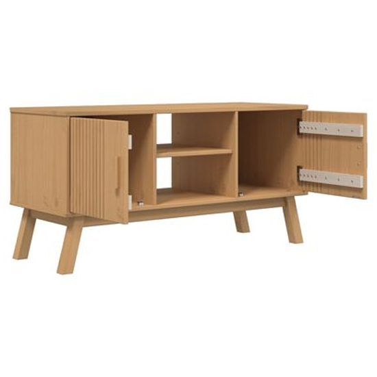 Marlow Wooden TV Stand With 2 Doors In Brown