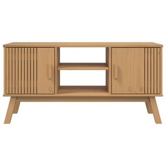 Marlow Wooden TV Stand With 2 Doors In Brown