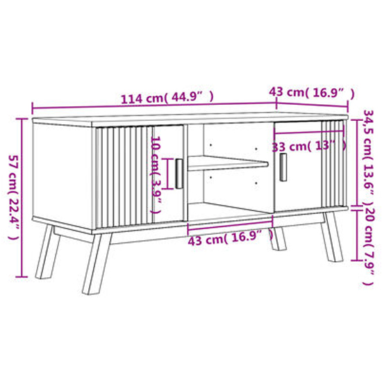 Marlow Wooden TV Stand With 2 Doors In Brown