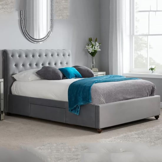 Read more about Marlowe fabric storage double bed in grey