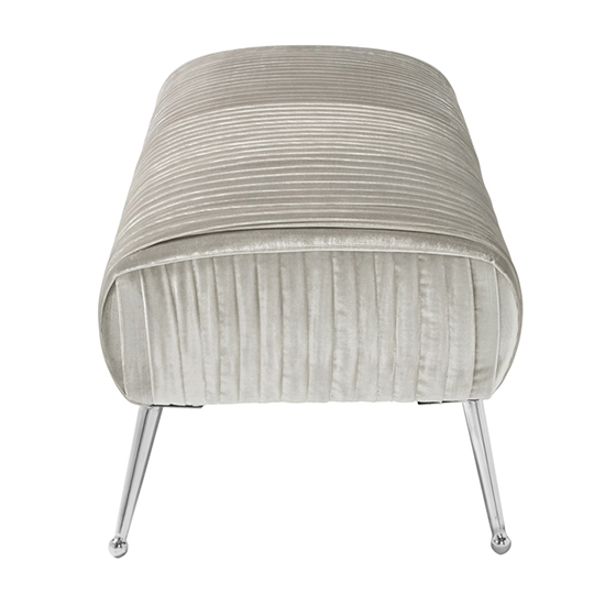 Marlox Velvet Seating Bench In Grey With Chrome Legs_3