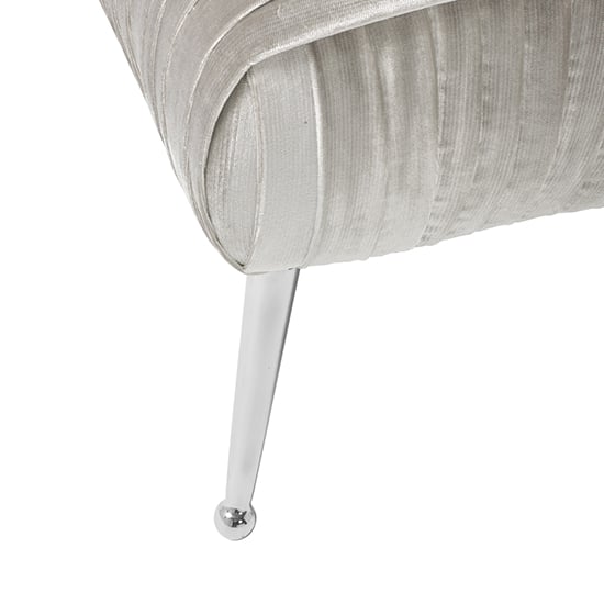 Marlox Velvet Seating Bench In Grey With Chrome Legs_4