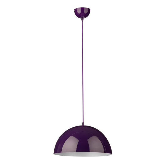 Product photograph of Marlyn Dome Design Shade Pendant Light In Purple from Furniture in Fashion