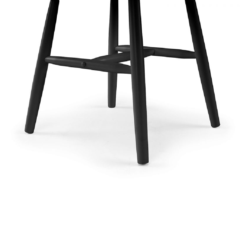 Marne Black Wooden Dining Chairs With Curved Back In Pair