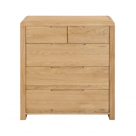 Camber Wooden Tall Chest Of Drawers In Waxed Oak Finish