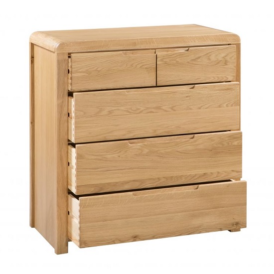 Camber Wooden Tall Chest Of Drawers In Waxed Oak Finish_3
