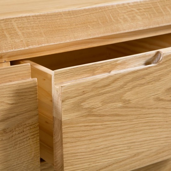 Camber Wooden Tall Chest Of Drawers In Waxed Oak Finish