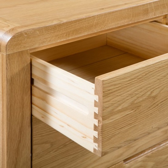 Camber Wooden Tall Chest Of Drawers In Waxed Oak Finish_5