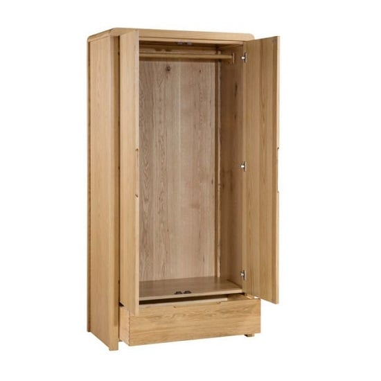Camber Wooden Wardrobe In Waxed Oak With Two Doors_2