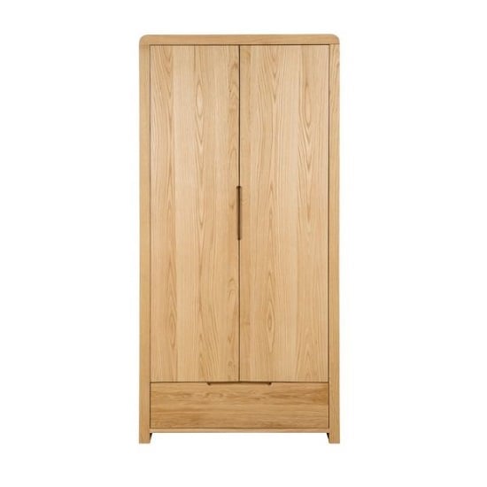 Camber Wooden Wardrobe In Waxed Oak With Two Doors_3