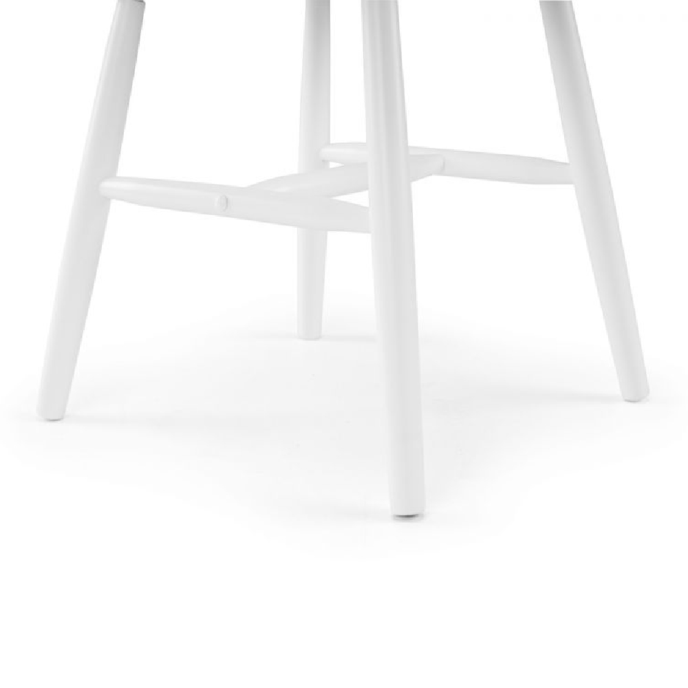 Marne White Wooden Dining Chairs With Curved Back In Pair