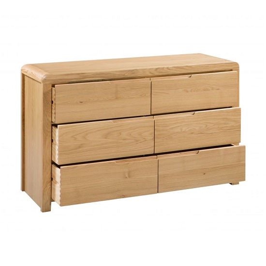 Camber Wooden Wide Chest Of Drawers In Waxed Oak Finish_2
