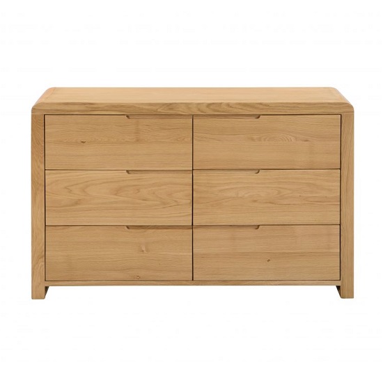 Camber Wooden Wide Chest Of Drawers In Waxed Oak Finish_3