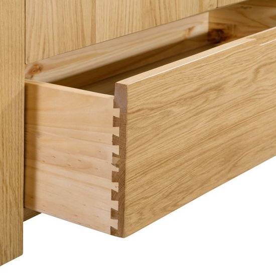 Camber Wooden Wide Chest Of Drawers In Waxed Oak Finish_4