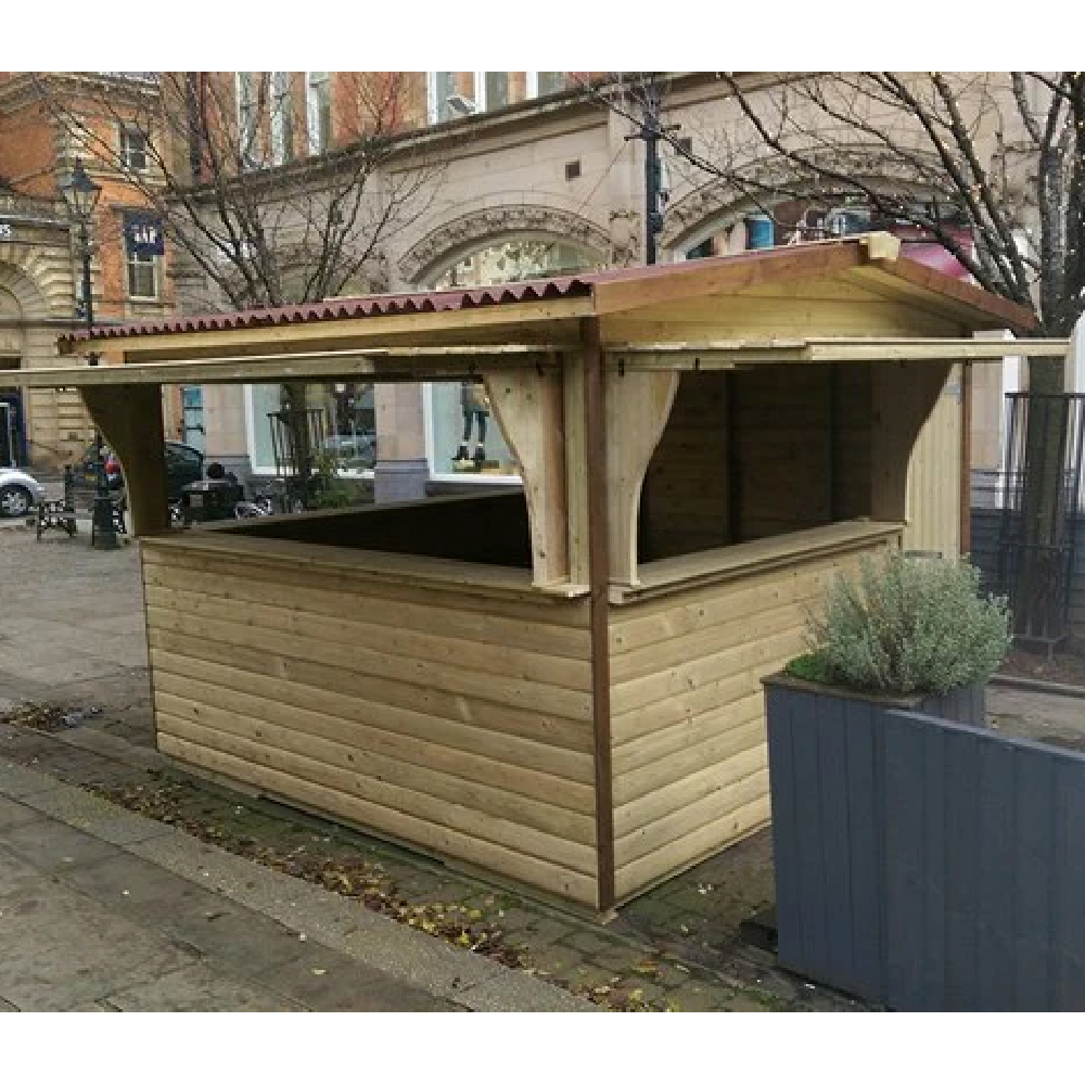 Marne Wooden Garden Serve Market Chalet In Natural