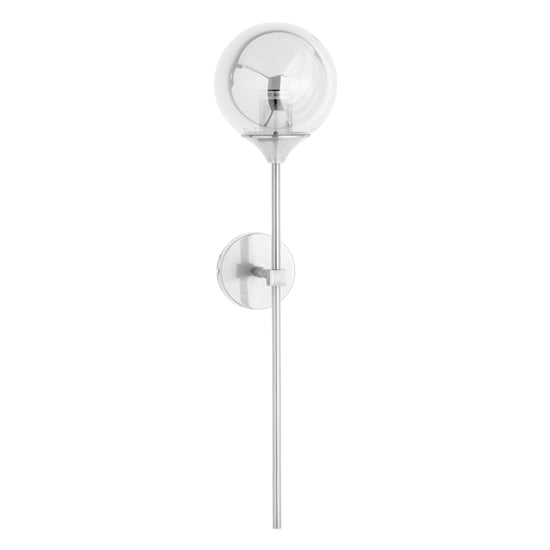 Read more about Marnier smoked glass globe wall pendant light in silver