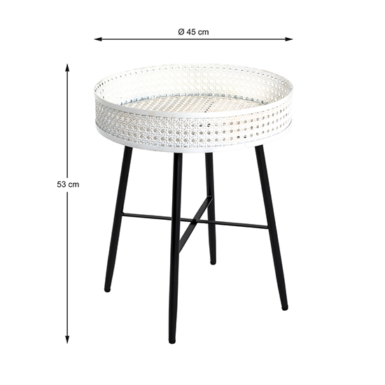 Marostica Round Large Side Table Cream With Black Metal Legs_3