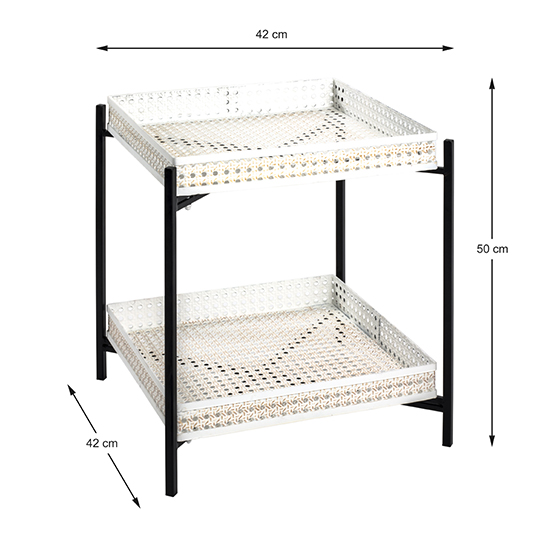 Marostica Square Side Table Cream With Black Metal Legs