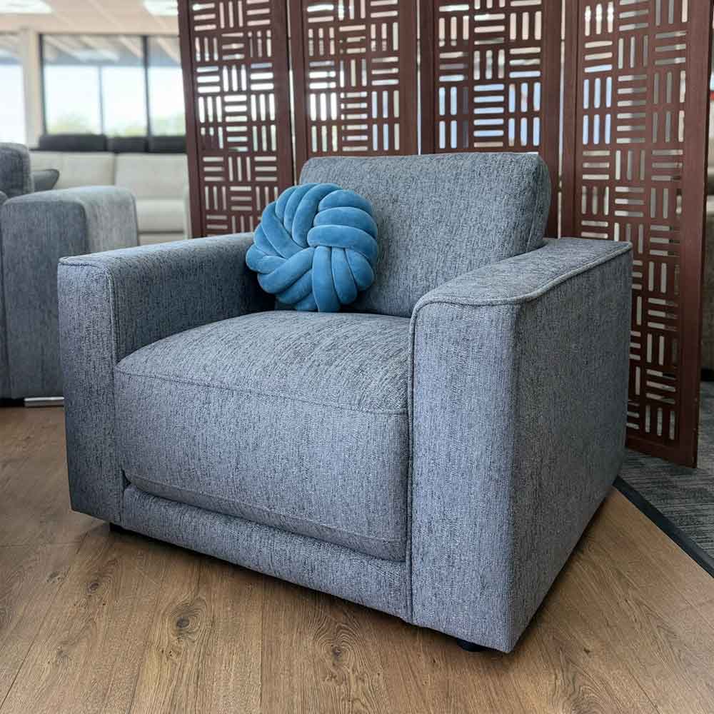 Marqen Fabric 1 Seater Sofa in Grey