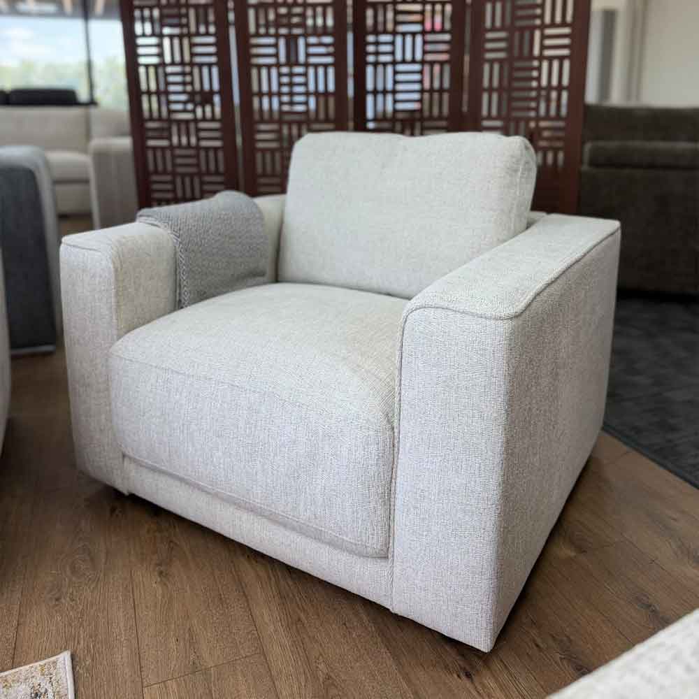 Marqen Fabric 1 Seater Sofa in Light Beige