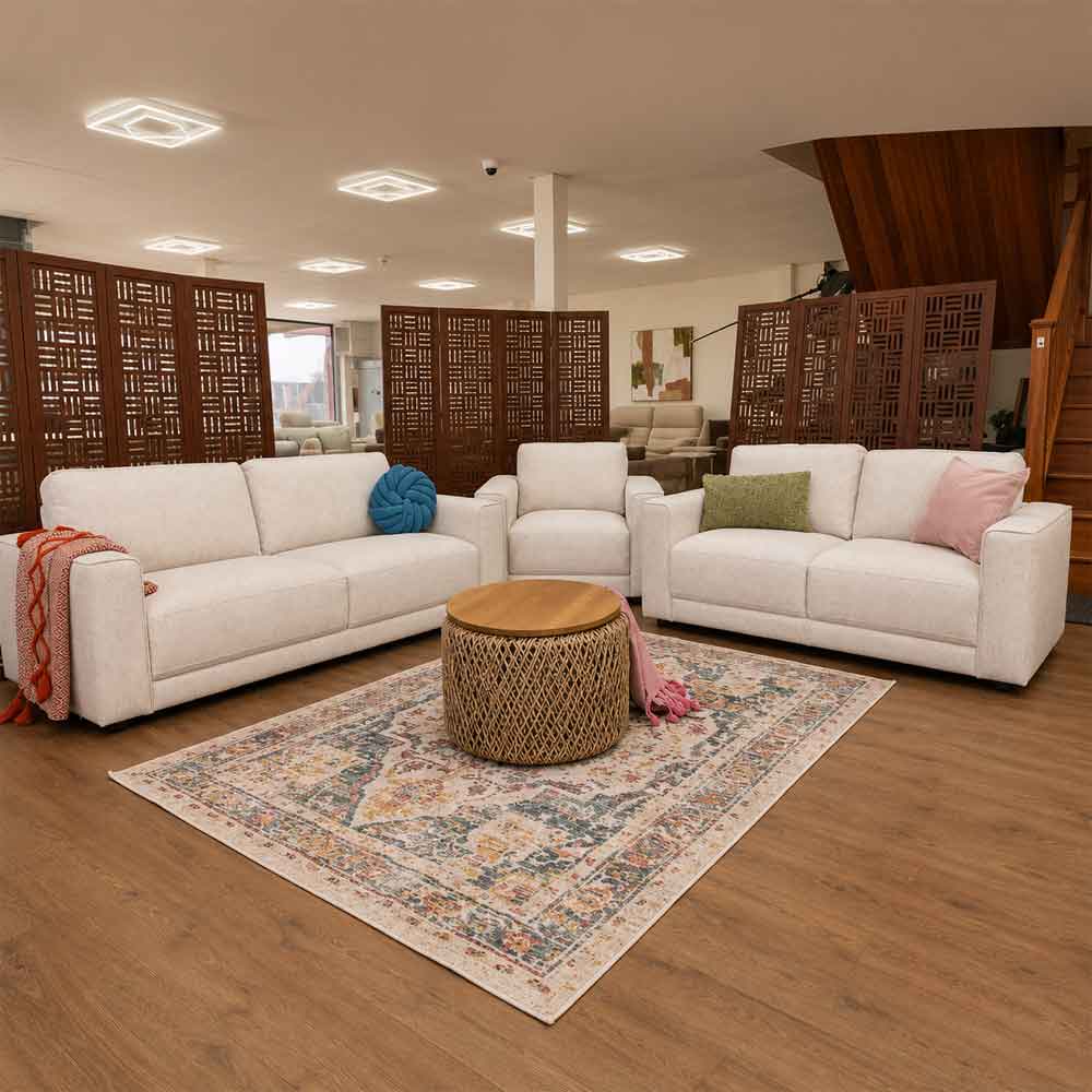 Marqen Fabric 3+2+1 Seater Sofa Set in Light Beige