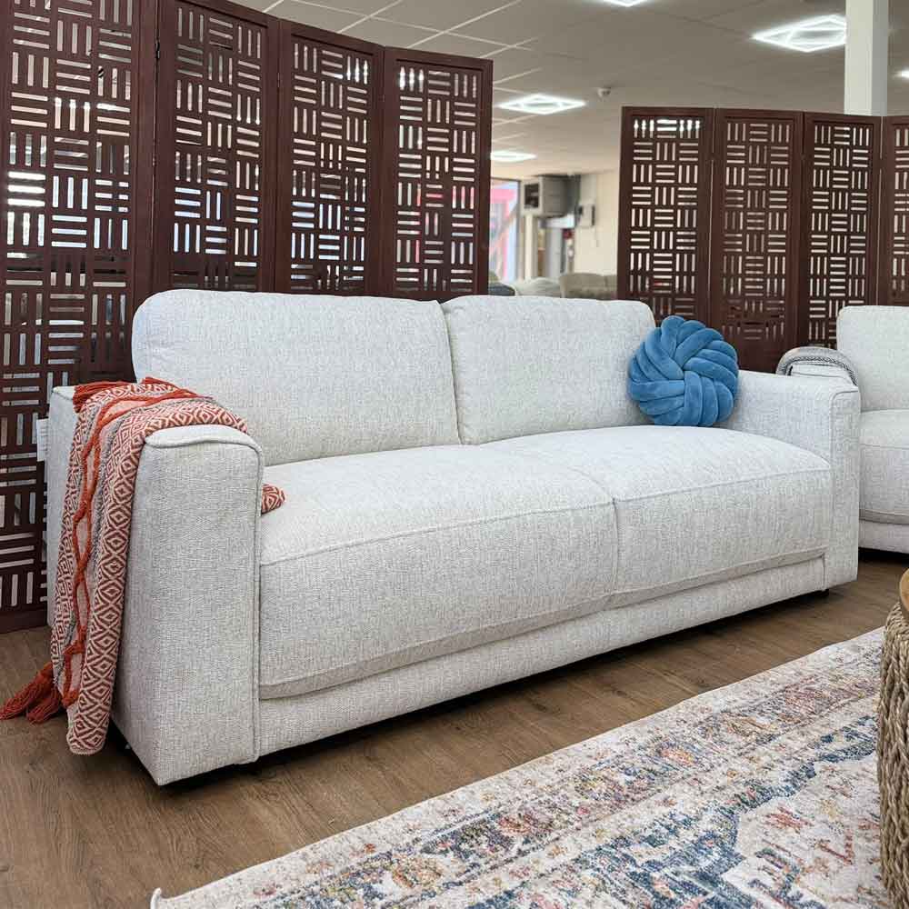 Marqen Fabric 3 Seater Sofa in Light Beige