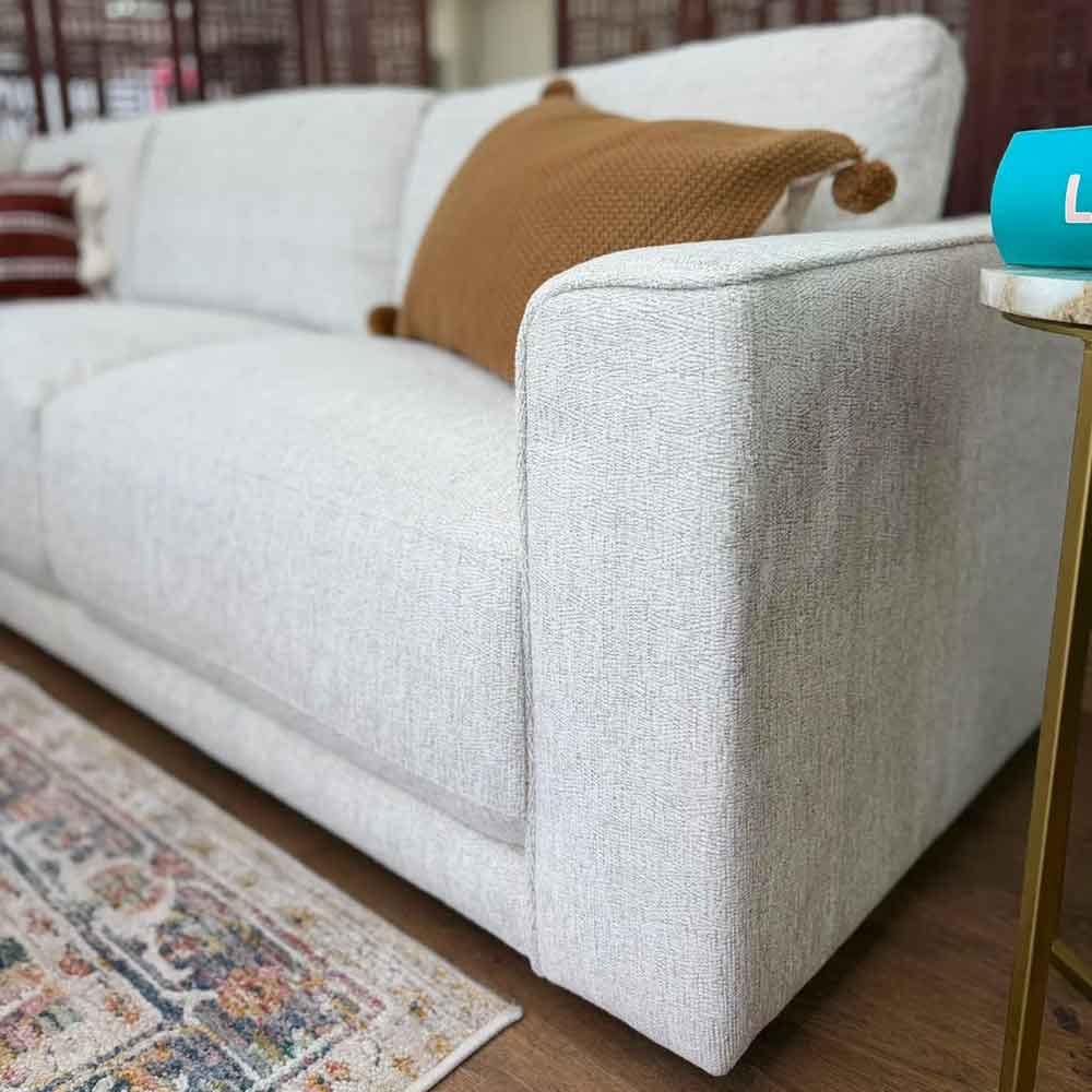 Marqen Fabric Corner Sofa in Light Beige