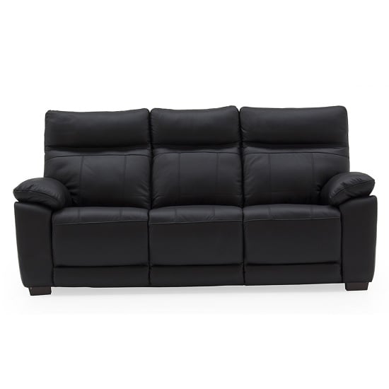 Posit Leather 3 Seater Sofa In Black