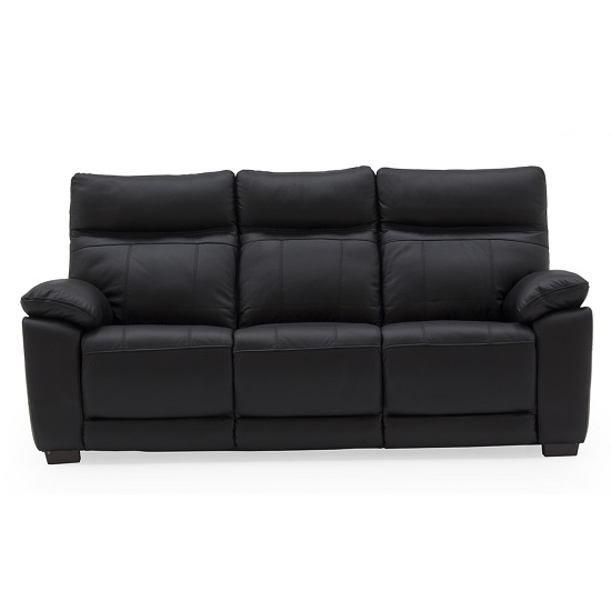 Posit Leather 3 Seater Sofa In Black