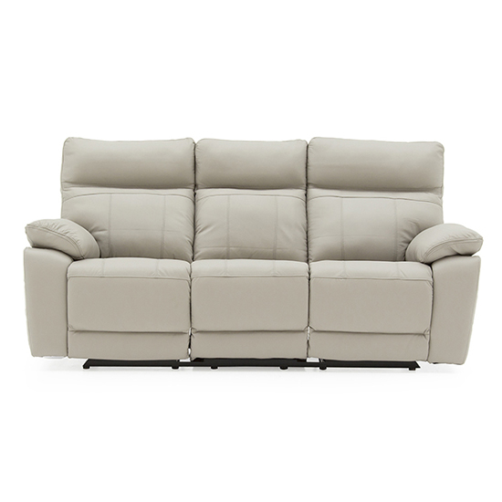Marquess Electric Recliner Faux Leather 3 Seater Sofa In Grey_3