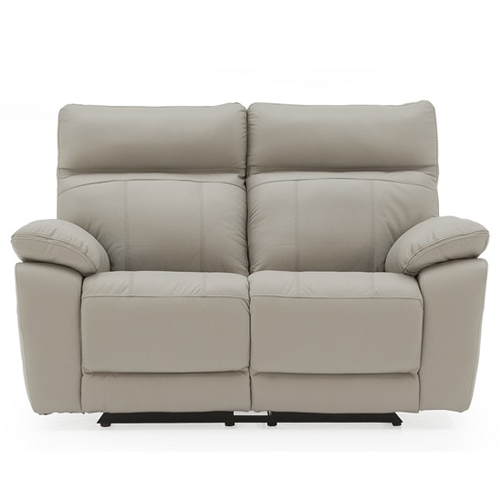 Marquess Recliner 2 Seater Sofa In Light Grey Faux Leather
