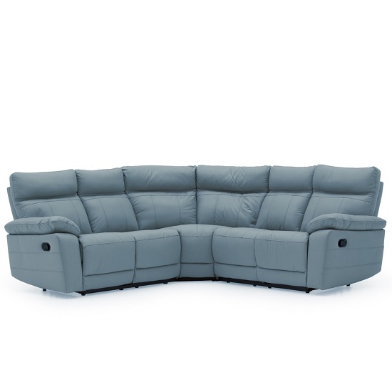 Marquess Recliner Corner Sofa In Blue Faux Leather Furniture in Fashion