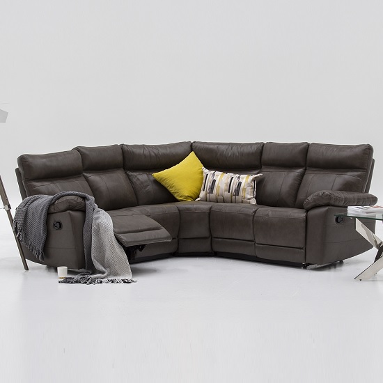 Posit Recliner Leather Corner Sofa In Brown Furniture in Fashion