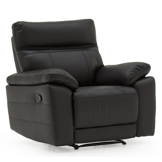 Marquess Recliner Sofa Chair In Black Faux Leather