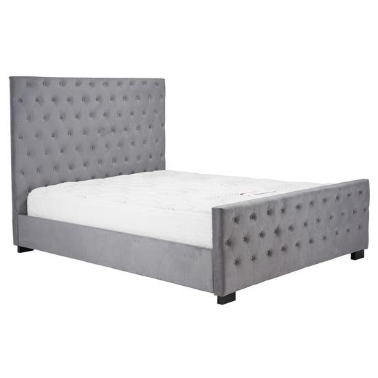Marquis Fabric Super King Bed In Grey Velvet_2