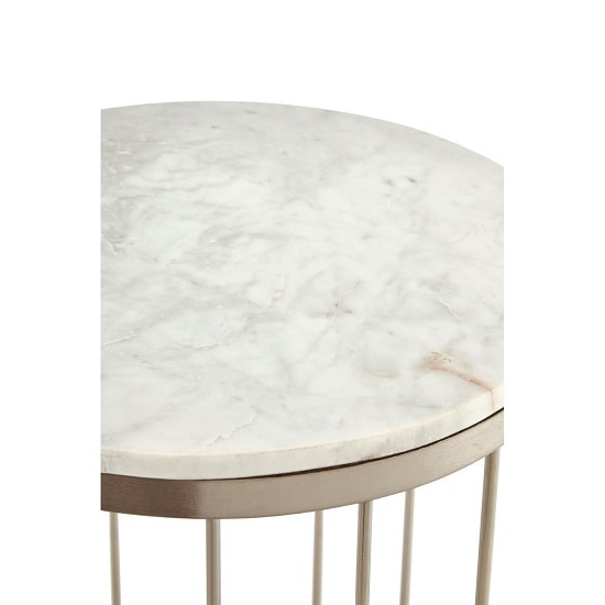 Marquis Marble Top Side Table In White With Metal Frame_2