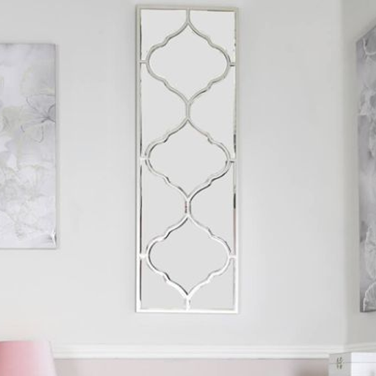 Marrakech Wall Mirror Vertical In Silver Wooden Frame thumbnail