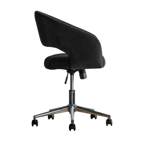 Marry Velvet Swivel Home And Office Chair In Black
