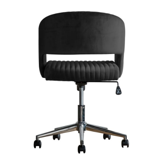 Marry Velvet Swivel Home And Office Chair In Black