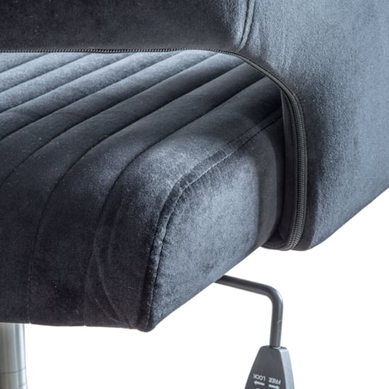 Marry Velvet Swivel Home And Office Chair In Black