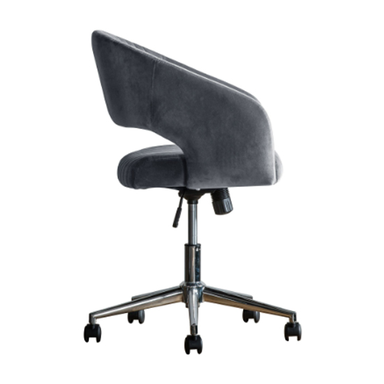 Marry Swivel Velvet Home And Office Chair In Charcoal Furniture in