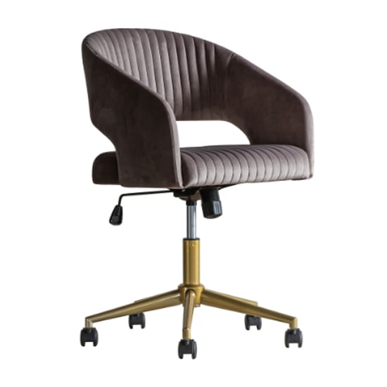 Marry Velvet Swivel Home And Office Chair In Grey