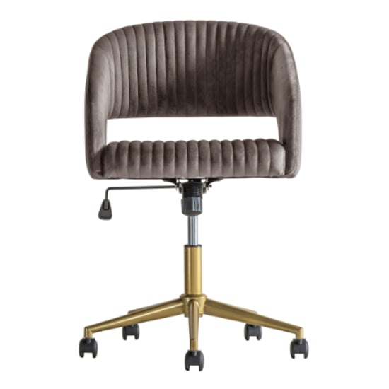 Marry Velvet Swivel Home And Office Chair In Grey