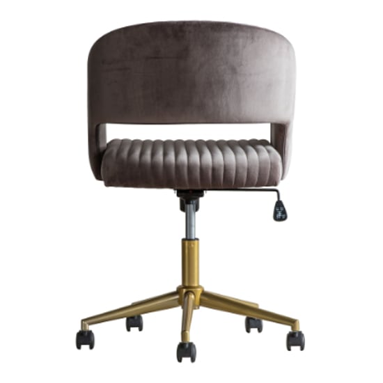 Marry Velvet Swivel Home And Office Chair In Grey