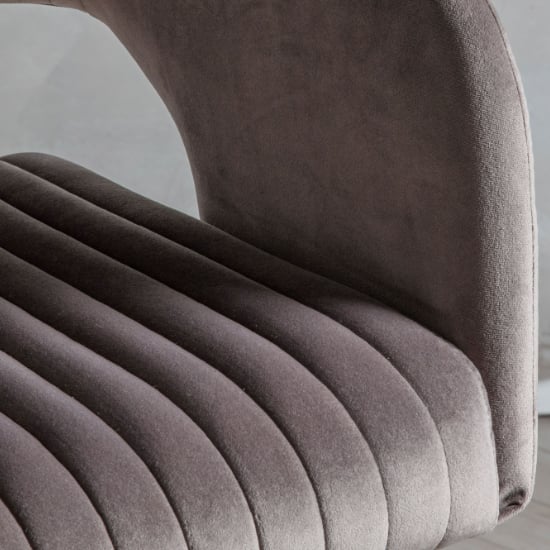 Marry Velvet Swivel Home And Office Chair In Grey